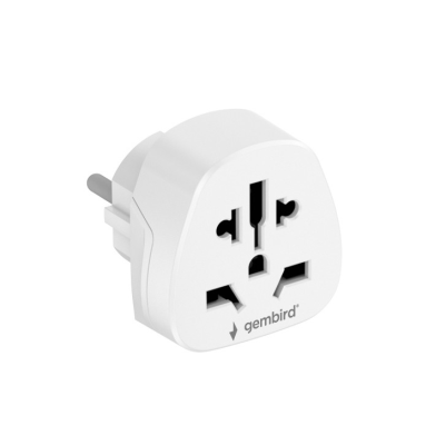 Gembird World to EU power adapter plug, 15 A | A-AC-EUMINTF | Travel adapter