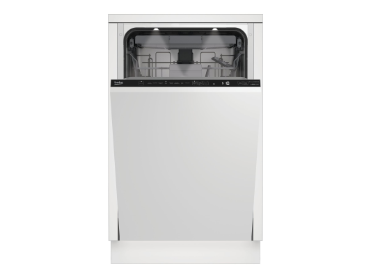 BEKO Dishwasher | BDIS38040Q | Built-in | Width 45 cm | Number of place settings 10 | Number of programs 8 | Energy efficiency class C | Display | White