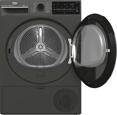 BEKO Dryer Machine | B5T89243M | Energy efficiency class C | Front loading | 9 kg | Heat pump | Digital | Depth 67 cm | Steam function | Black