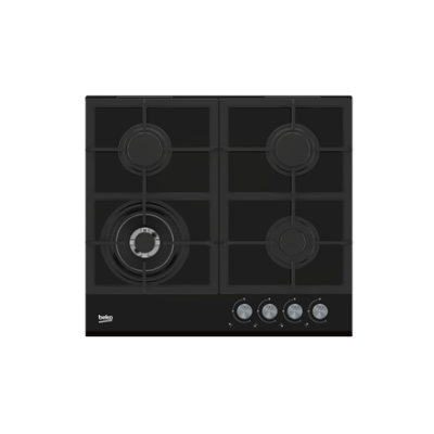 BEKO Hob | HILW64235S | Gas | Number of burners / cooking zones 4 | Rotary knobs | Black