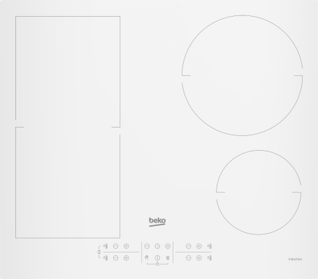 BEKO Hob | HII64200FMTW | Induction | Number of burners / cooking zones 4 | Touch control | Timer | White