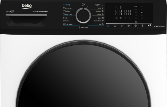 BEKO Washing machine with dryer | BMM5DFO5741WPB | Energy efficiency class A / D | Front loading | Washing capacity 7 kg | 1400 RPM | Depth 52 cm | Width 60 cm | Display | LED | Drying system | Drying capacity 5 kg | Steam function