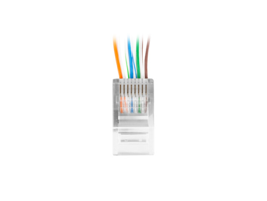 Lanberg | RJ45 CAT.6 UTP Plug 8P8C PASS Through Type, 100 pcs | PLU-6000EZ | Transparent