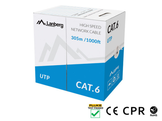 Lanberg | LAN Cable Cat.6 UTP Solid CU CPR + Fluke Passed | LCU6-11CU-0305-S