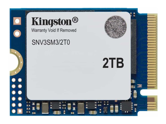 Kingston SSD | NV3 | 2000 GB | SSD form factor M.2 2230 | Solid-state drive interface PCIe 4.0 x4 NVMe | Read speed 6000 MB / s | Write speed 5000 MB / s