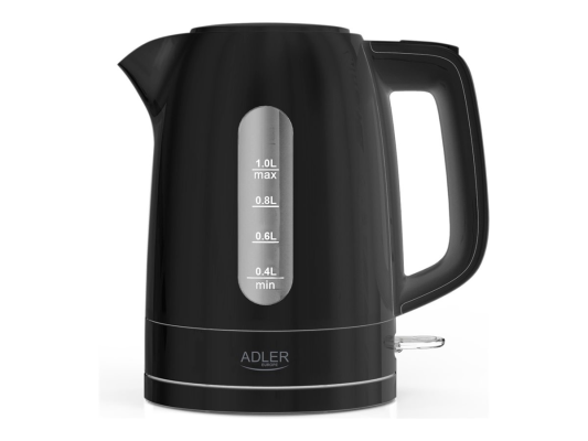 Adler Kettle | AD 1380b | Electric | 2200 W | 1 L | Polypropylene | 360° rotational base | Black