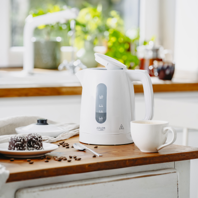 Adler Kettle | AD 1380w | Electric | 2200 W | 1 L | Polypropylene | 360° rotational base | White