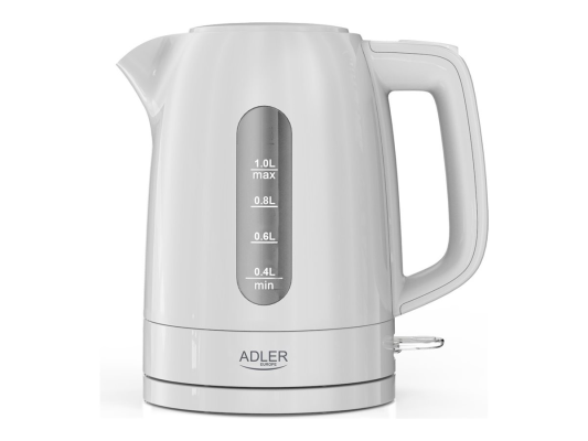 Adler Kettle | AD 1380w | Electric | 2200 W | 1 L | Polypropylene | 360° rotational base | White