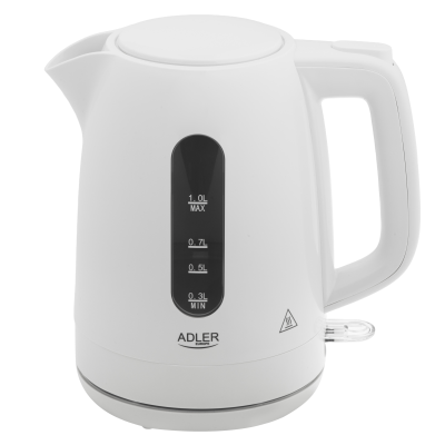 Adler Kettle | AD 1380w | Electric | 2200 W | 1 L | Polypropylene | 360° rotational base | White