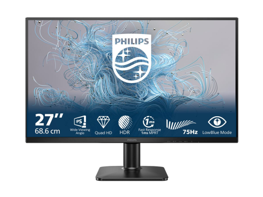 Philips | 27E2N1500L / 00 | 27 " | IPS | Quad HD | 16:9 | 75 Hz | 4 ms | 2560 x 1440 pixels | 300 cd / m² | HDMI ports quantity 1 | Black