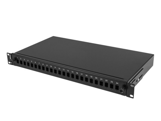 Lanberg Rackmount 19" 1U Fiber Patch panel 24xSC Simplex / 24XLC Duplex Black with Accessories | FOP1-24SS-LDB