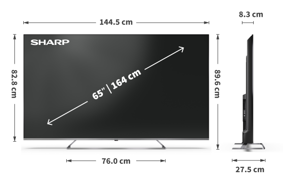 Sharp 4K Ultra HD QLED MiniLED TV | 65JP7265E | 55 | Smart TV | Google TV | UHD