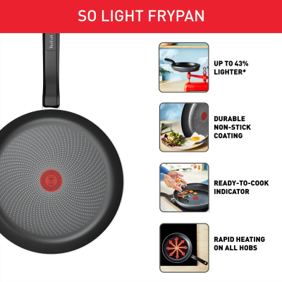 TEFAL Pan | H0560742 | Frying | Diameter 30 cm | Suitable for induction hob | Fixed handle | Black