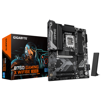 Gigabyte B760 G X WF6E GEN5 | Processor family Intel | Processor socket LGA1700 | DDR5 | Supported hard disk drive interfaces M.2, SATA | Number of SATA connectors 4