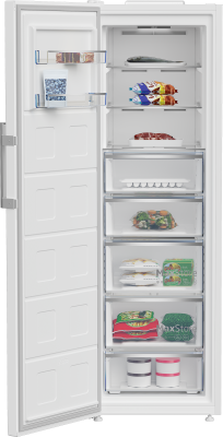 BEKO Freezer | B5RMFNE314W | Energy efficiency class E | Upright | Free standing | Height 186.5 cm | Total net capacity 286 L | No Frost system | Display | White
