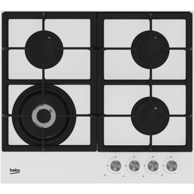 BEKO Hob | HILW64225SW | Gas | Number of burners / cooking zones 4 | Knob | White