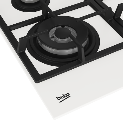 BEKO Hob | HILW64225SW | Gas | Number of burners / cooking zones 4 | Knob | White