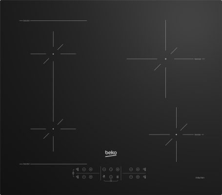 BEKO Hob | HII64200SFMT | Induction | Number of burners / cooking zones 4 | Touch | Timer | Black