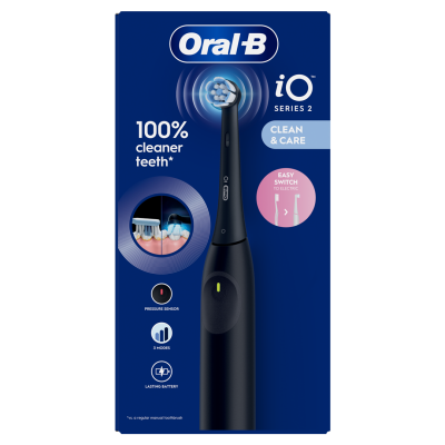 Oral-B Electric Toothbrush | iO2 | Rechargeable | For adults | Number of brush heads included 1 | Number of teeth brushing modes 3 | Night Black