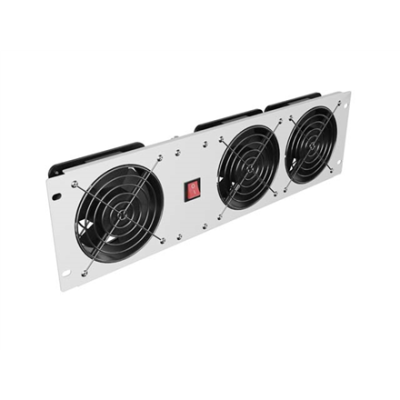 Lanberg Vertical Ventilation Panel 19" 3U for Rack three Fans 230V | AK-1506-S | Grey
