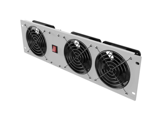 Lanberg Vertical Ventilation Panel 19" 3U for Rack three Fans 230V | AK-1506-S | Grey