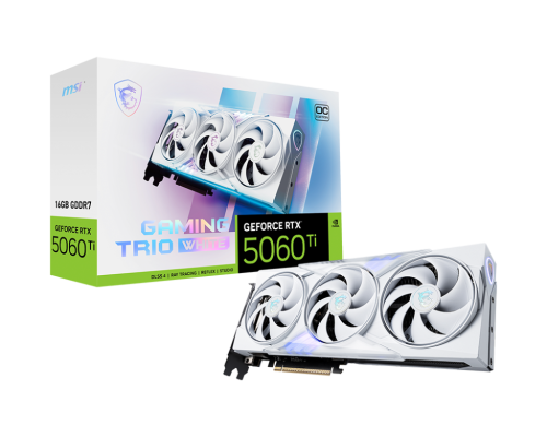 MSI GeForce RTX 5060 Ti 16G GAMING TRIO OC WHITE | NVIDIA | 16 GB | GeForce RTX 5060 Ti | GDDR7 | HDMI ports quantity 1 | PCI Express Gen 5 x16 (uses x8)