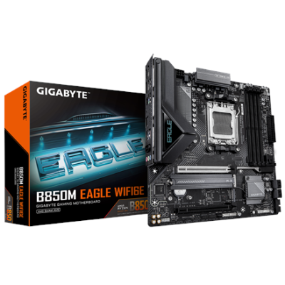Gigabyte B850M EAGLE WF6E | Processor family AMD | Processor socket AM5 | DDR5 | Supported hard disk drive interfaces SATA, M.2 | Number of SATA connectors 4
