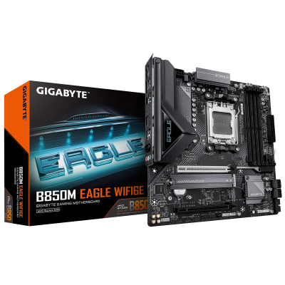 Gigabyte B850M EAGLE WF6E | Processor family AMD | Processor socket AM5 | DDR5 | Supported hard disk drive interfaces SATA, M.2 | Number of SATA connectors 4