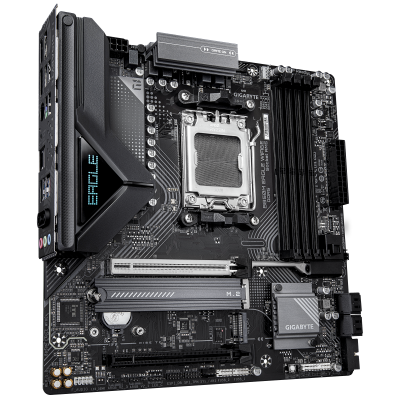 Gigabyte B850M EAGLE WF6E | Processor family AMD | Processor socket AM5 | DDR5 | Supported hard disk drive interfaces SATA, M.2 | Number of SATA connectors 4