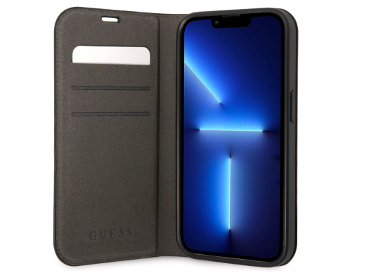 GUESS | Book Case | Apple | iPhone 14 Pro Max | Rubber / Silicone | Black