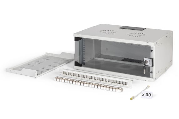 Digitus SOHO Pro network set, 483 mm (19"), 4U, 540 x 400 mm | DN-49200-SET | Light Grey