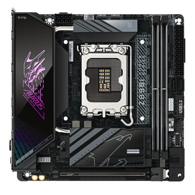 Gigabyte Z890I AORUS ULTRA | Processor family Intel | Processor socket LGA1851 | DDR5 | Supported hard disk drive interfaces M.2, SATA | Number of SATA connectors 2