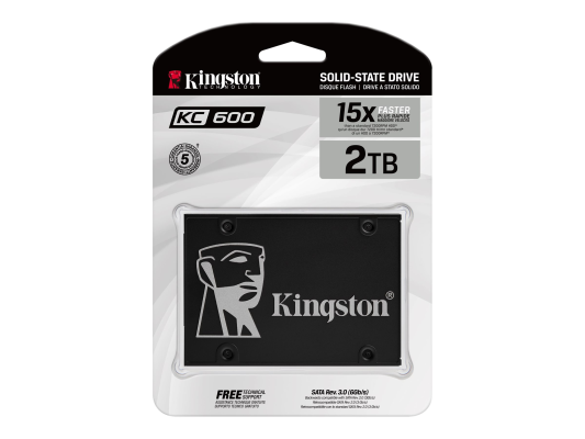 Kingston SSD | KC600 | 2048 GB | Solid-state drive interface SATA Rev. 3.0 (6Gb / s) | Read speed 550 MB / s | Write speed 520 MB / s
