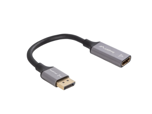 Lanberg Displayport (M) to HDMI (F) Adapter 8K on cable 20cm, Silver | AD-DP-HD-04