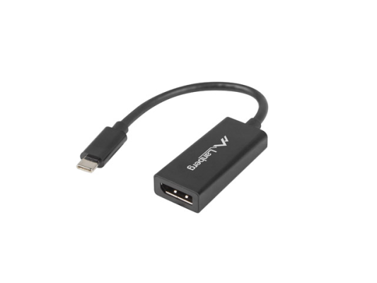 Lanberg USB-C (M) 3.1 to Displayport (F) Adapter cable 15cm, Black | AD-UC-DP-01