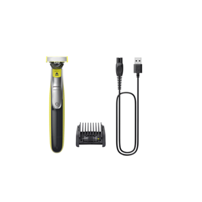 Philips Shaver | QP2734 / 23 OneBlade 360 | Operating time (max) 60 min | Wet & Dry | Lithium Ion | Green / Gray
