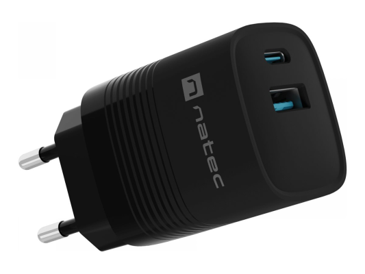 Natec Ribera USB Charger, 1x USB-A, 1x USB-C, 300 W | NUC-2141