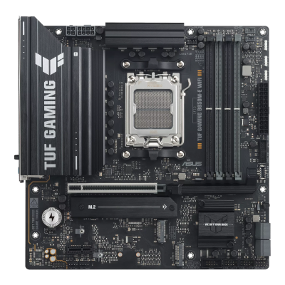 Asus TUF GAMING B850M-E WIFI | Processor family AMD | Processor socket AM5 | DDR5 | Supported hard disk drive interfaces SATA, M.2 | Number of SATA connectors 4