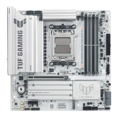 Asus TUF GAMING B850M-PLUS WIFI7 W | Processor family AMD | Processor socket AM5 | DDR5 | Supported hard disk drive interfaces SATA, M.2 | Number of SATA connectors 4
