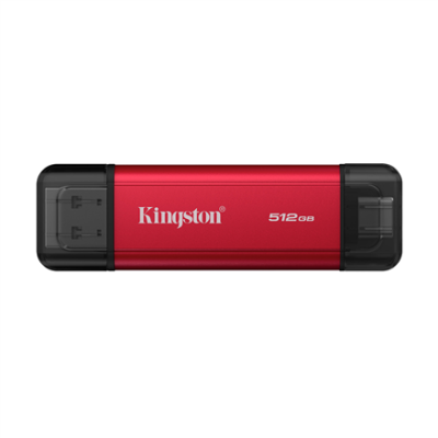 Kingston Dual Portable Solid-State Drive, USB Type-A and Type-C | 512 GB | Solid-state drive interface USB 3.2 Gen 2 | Read speed 1050 MB / s | Write speed 950 MB / s
