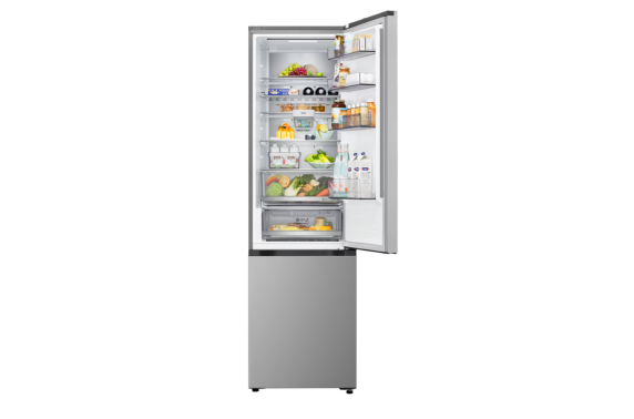 LG Refrigerator | GBBS322CPY | Energy efficiency class C | Free standing | Combi | Height 203 cm | Fridge net capacity 262 L | Freezer net capacity 113 L | Display | 34 dB | Prime Silver