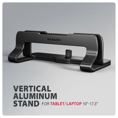AXAGON STND-VB vertical stand for laptops and tablets | Adjustable width | 10-17.3 " | Black