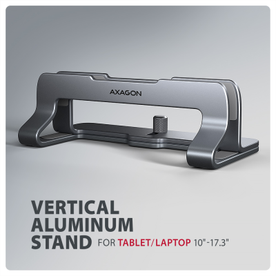 AXAGON STND-VG vertical stand for laptops and tablets | Adjustable width | 10-17.3 " | Grey