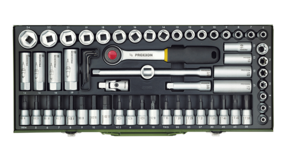 Proxxon | Socket and Ratchet Set, 3 / 8" | 65 pc(s)