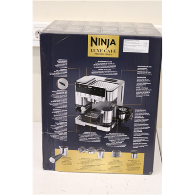 SALE OUT. Ninja ES601EU Luxe Café Premier Coffee maker, Stainless Steel | NINJA Espresso Coffee Maker | ES601EU Luxe Café Premier | Pump pressure 11 bar | Built-in milk frother | Ground | 1650 W | Black / Stainless Steel | DAMAGED PACKAGIN
