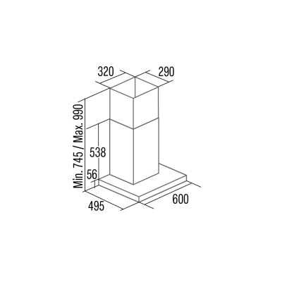 CATA Hood | SYGMA 6010 BK | Wall mounted | Energy efficiency class A | Width 60 cm | 802 m³ / h | Electronic | LED | Black