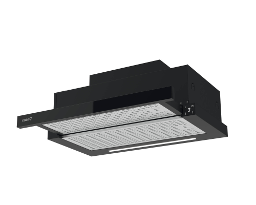 CATA Hood | TFH 6830 GBK | Telescopic | Energy efficiency class A+++ | Width 60 cm | 795 m³ / h | Electronic | LED | Black Glass