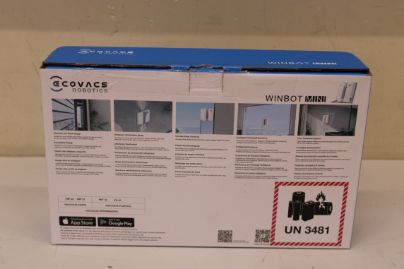 SALE OUT. Ecovacs Window cleaning robot WINBOT MINI, Auto-Spray, Steady climbing system, WIN-SLAM 3.0, Grey | Ecovacs Windows Cleaner Robot | WINBOT MINI GREY | Corded | Grey | DAMAGED PACKAGING, USED, DIRTY, MISSING LIQUID BOTTLE
