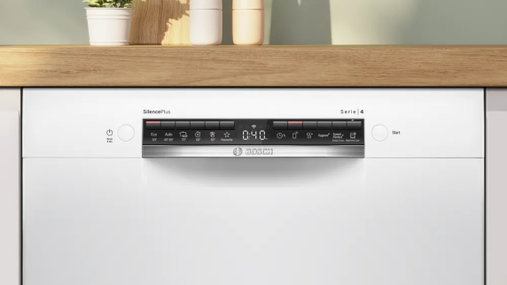 Bosch Dishwasher | SMU4HMW02S | Built-in | Width 60 cm | Number of place settings 14 | Number of programs 6 | Energy efficiency class D | Display | AquaStop function | White