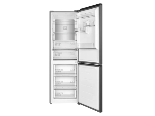 TCL RP340BSD1 Refrigerator, Freestanding, Combi, Height 1.85m, D, Fridge 223 L, Freezer 117 L, Grey | TCL